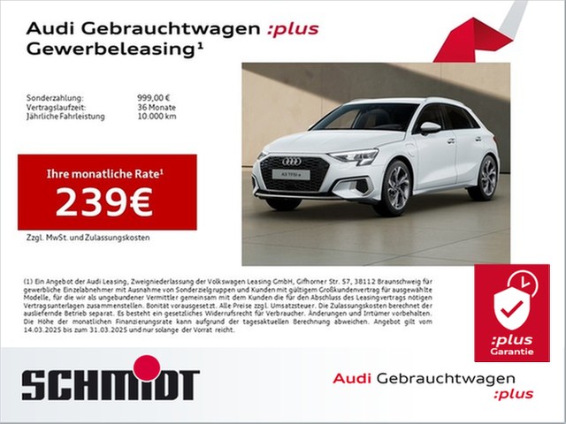 Audi A3 Sportback 40 TFSI e Advanced LM18 LED Navi+ Sports. Parkass.