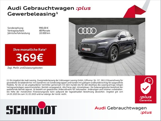 Audi Q4 Sportback e-tron 45 LM20 AHK Navi+ Wärmepumpe Ass. Paket