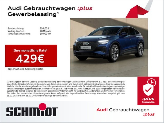 Audi Q4 Sportback e-tron 45 quattro Advanced S line LM20 Kamera AHK ACC Wärmepumpe Sportsitze