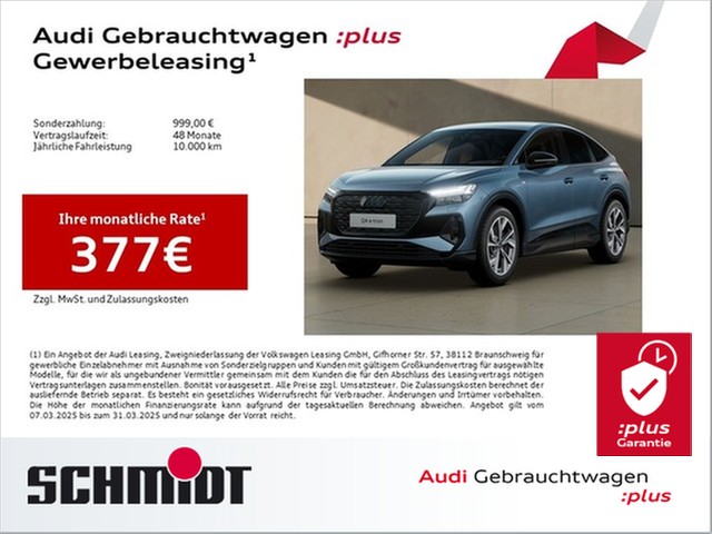 Audi Q4 Sportback e-tron 45 quattro S line LM20 Matrix LED AHK HuD Navi+ ACC Sports.