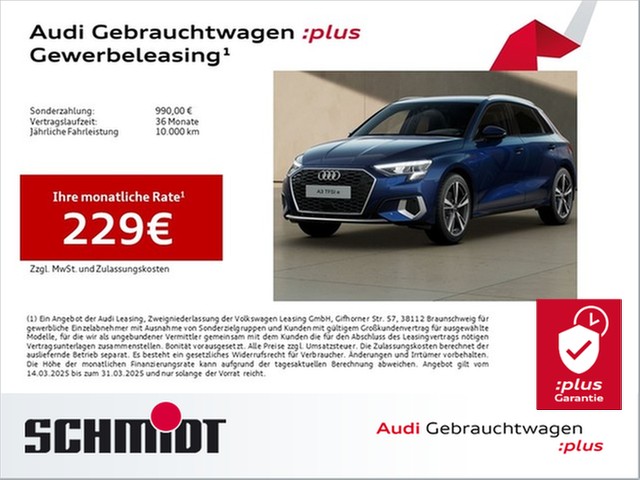 Audi A3 Sportback 40 TFSI e Advanced LM18 LED Navi+ Sports. Parkass.