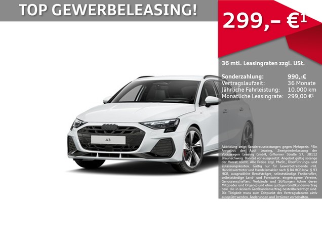 Audi A3 Sportback TFSI 2X S-LINE BUSINESS+ TECH+ LED+ 360 19"