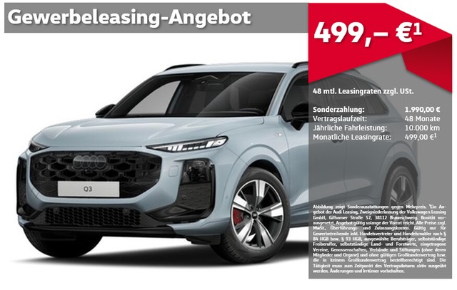 Audi Q3 SUV TFSI UPE 59.335,00 EUR 2x S line, SHZ, 3-Zonen Klima, LED