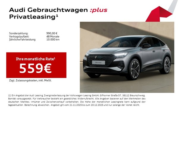 Audi Q4 e-tron Sportback 55 quattro S line LM21 Matrix LED AHK Kamera Leder