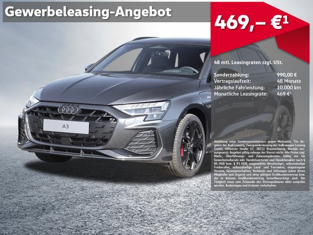 Audi A3 Sportback TFSIe 2X S-LINE 0,5% LED BUSINESS FAHREN PARKEN KOMFORT PRO