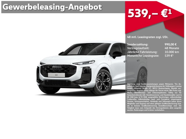 Audi Q3 Sportback TDI UPE 61.635,00 EUR 2x S line, ACC, Kamera, LM19