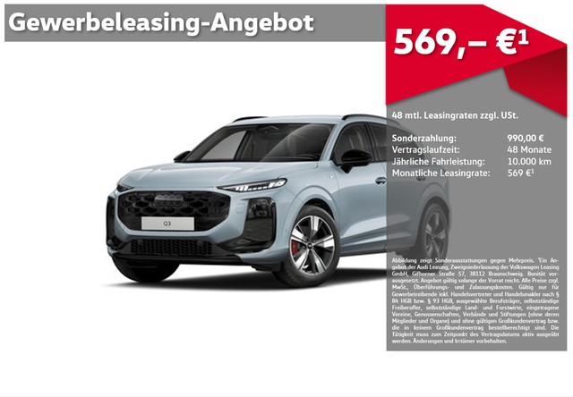 Audi Q3 SUV TDI UPE 64.350,00 EUR S line, Matrix-LED, Tech Pro
