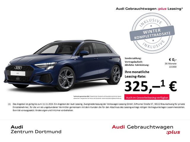 Audi A3 Sportback 30 S LINE BLACKPAK AHK LM18 EKLAPPE