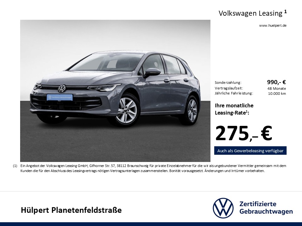 Volkswagen Golf VIII 1.5 eTSI LIFE FACELIFT STANDHZ CAM ACC