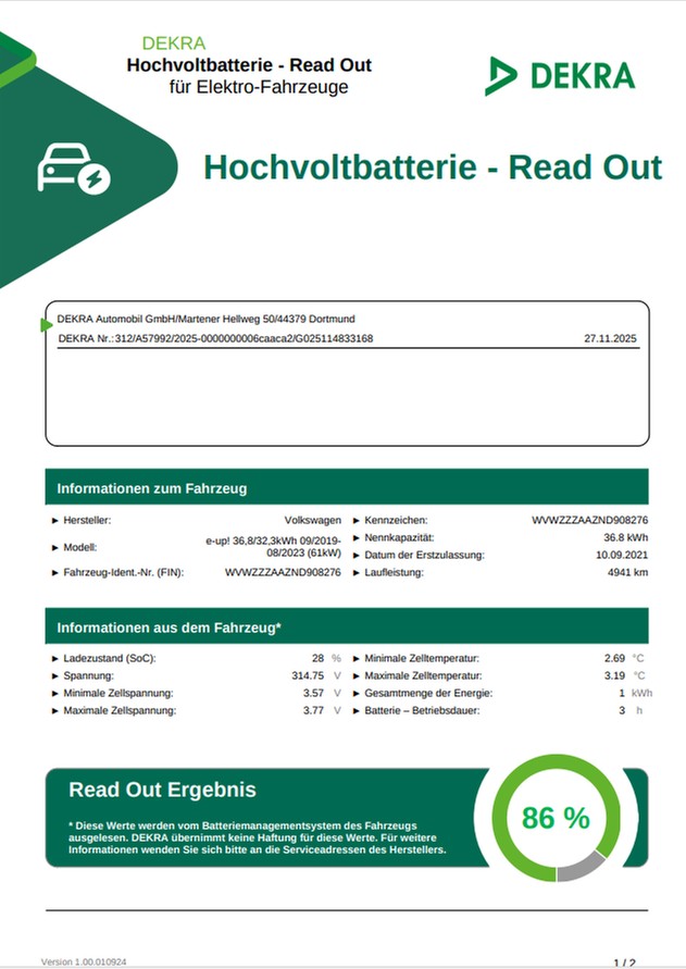 Volkswagen e-up! 4TÜREN SITZHEIZUNG BLUETOOTH DAB+