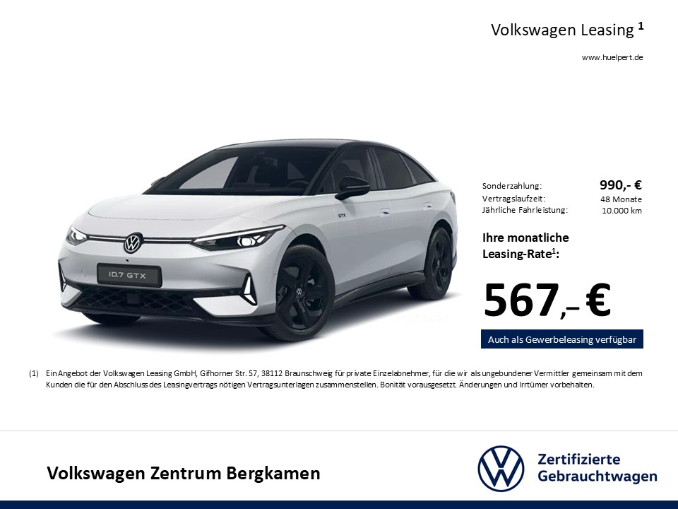 Volkswagen ID.7 GTX 4X4 WÄRMEPUMPE AHK CAM HEADUP ALU20 ACC