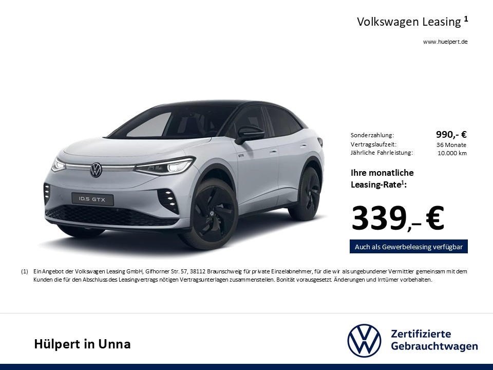 Volkswagen ID.5 GTX 4X4 WÄRMEPUMPE PANO AHK 360CAM ACC LM21