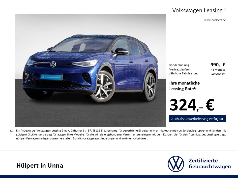 Volkswagen ID.4 GTX 4X4 WÄRMEPUMPE ACC LM20 NAVI CARPLAY