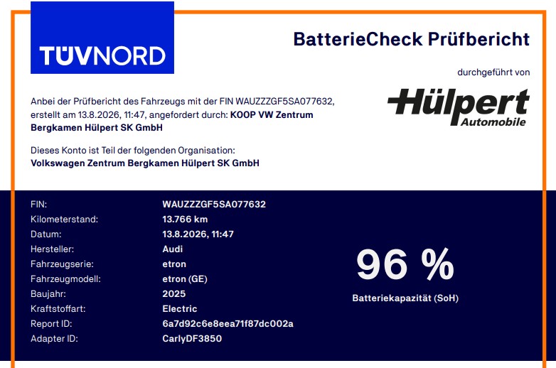 Audi Q6 e-tron Sportback performance S LINE PANO B&O