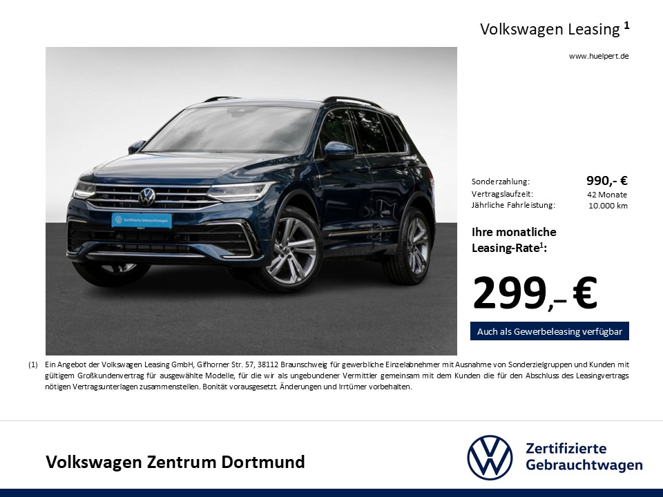 Volkswagen Tiguan 2.0 R-LINE LEDER STANDHZ AHK CAM ACC LM19